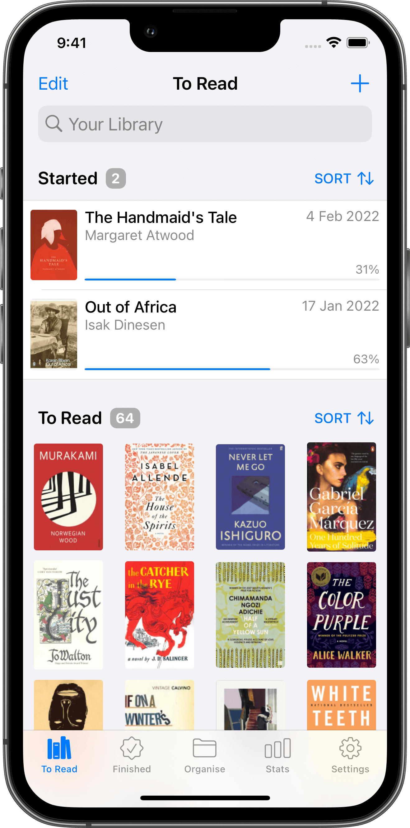 Reading list app, iOS